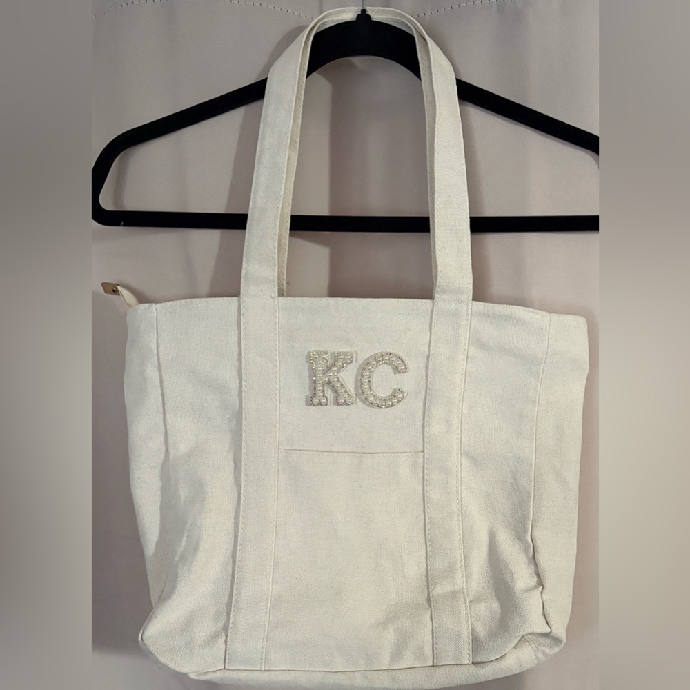 NWOT Off White Canvas Tote Bag